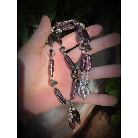 Hand Crafted Red Pearl Sticks Shell Jewelry Set - Picture 11 of 11